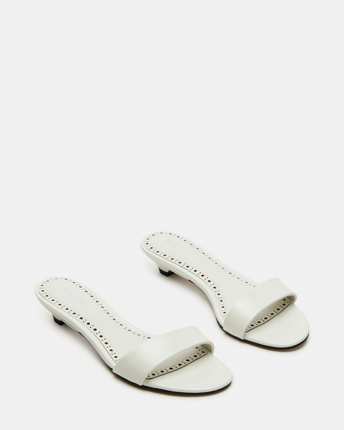 Steve Madden BERRY White Women's Mule Kitten Heel