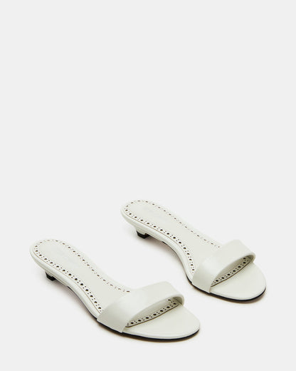 Steve Madden BERRY White Women's Mule Kitten Heel