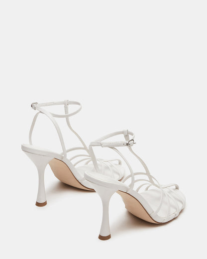 Steve Madden TILDAH White Leather Strappy Rounded Toe Women's Heel