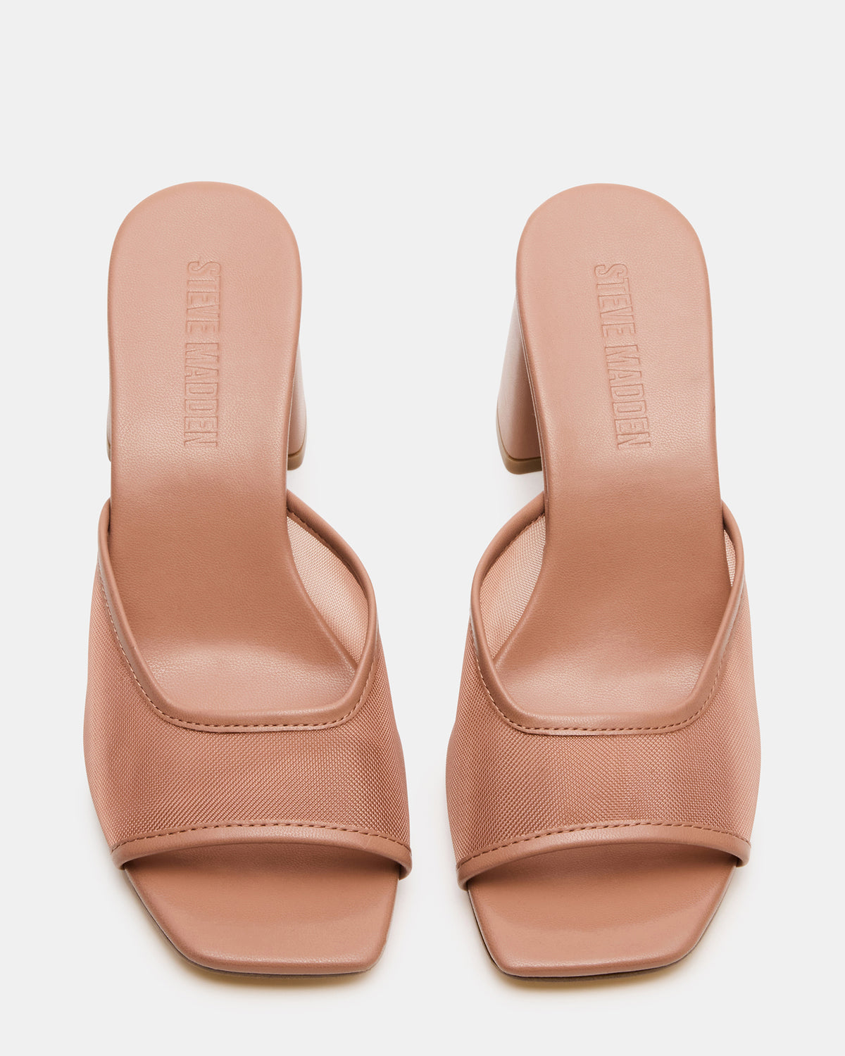 Steve Madden MADAME Mocha Square-Toe Mesh Mule Women's Heel