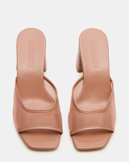 Steve Madden MADAME Mocha Square-Toe Mesh Mule Women's Heel
