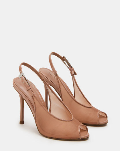 Steve Madden PRESCOTT Natural Mesh Women's Slingback Stiletto Heel
