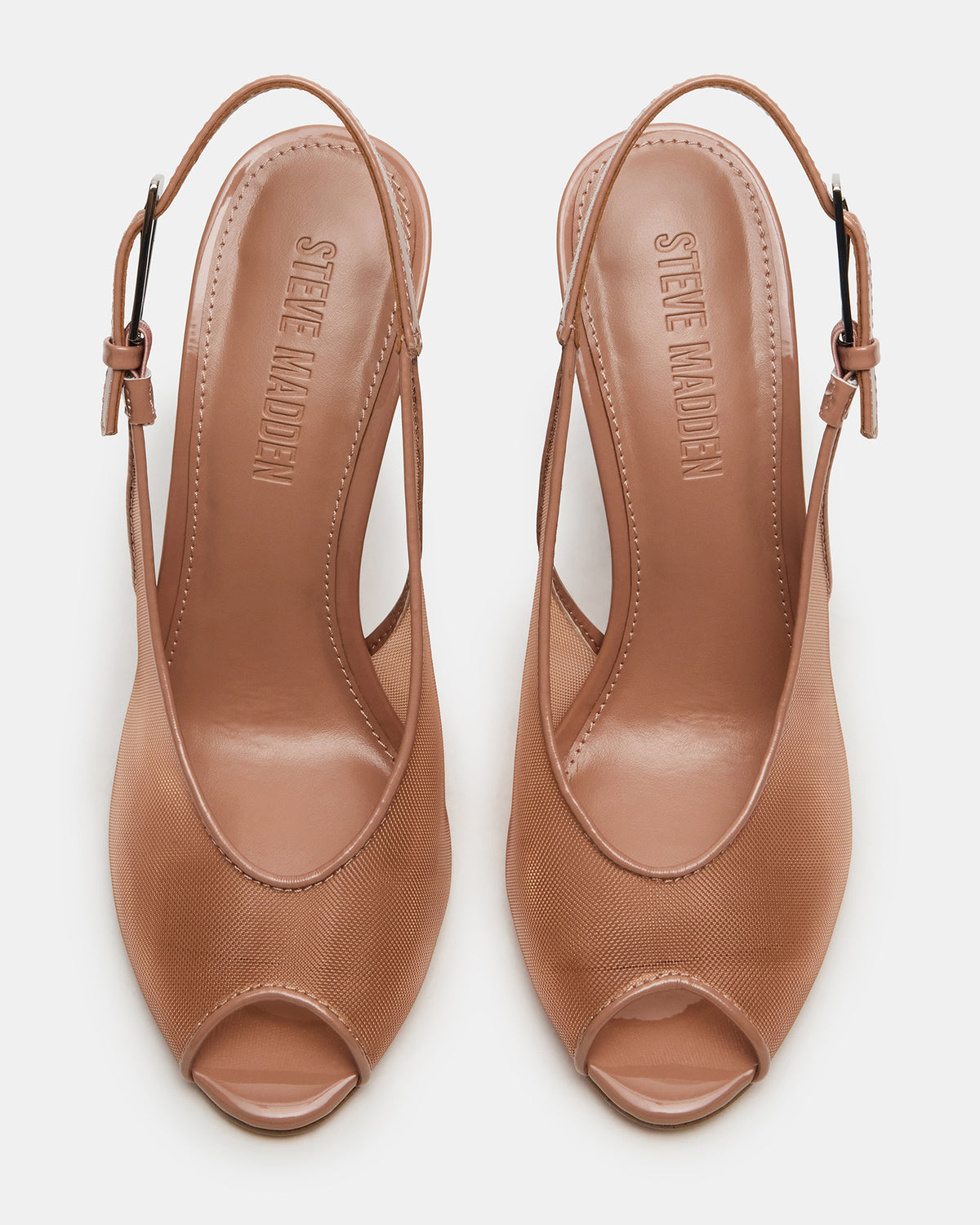 Steve Madden PRESCOTT Natural Mesh Women's Slingback Stiletto Heel