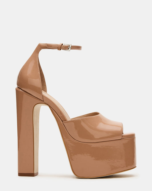 Steve Madden NIGHTFALL Blush Patent Women's Platform Blcok Heel