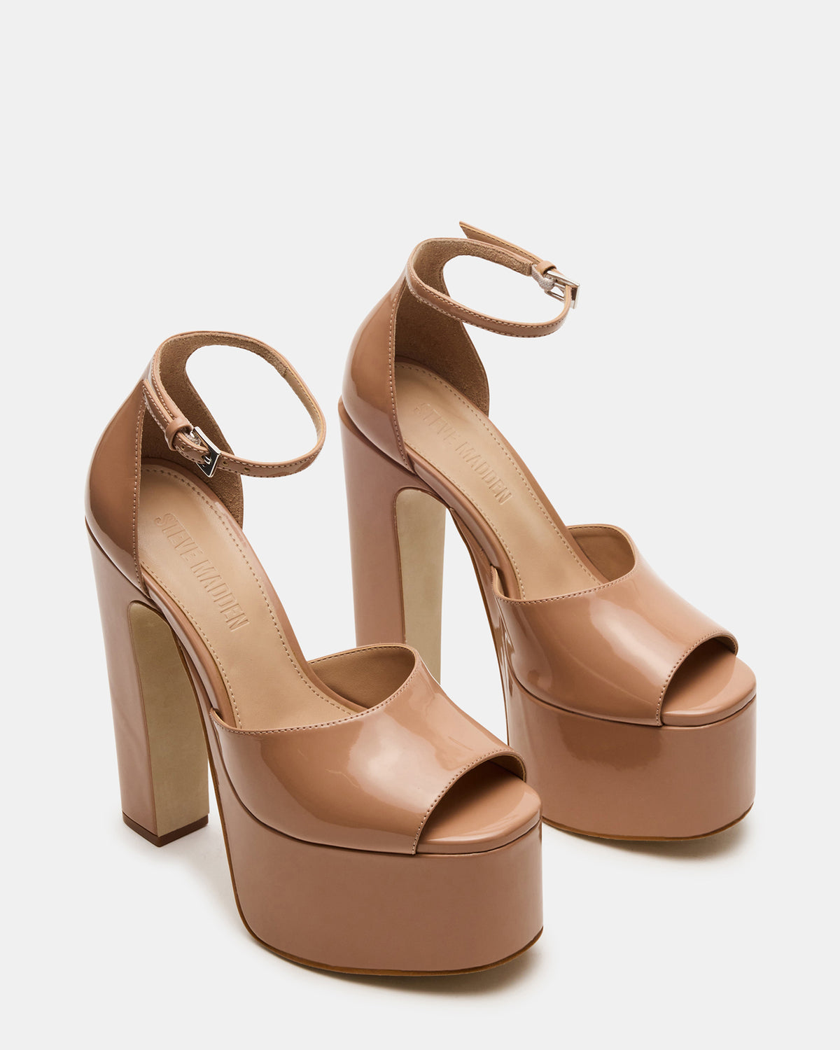 Steve Madden NIGHTFALL Blush Patent Women's Platform Blcok Heel