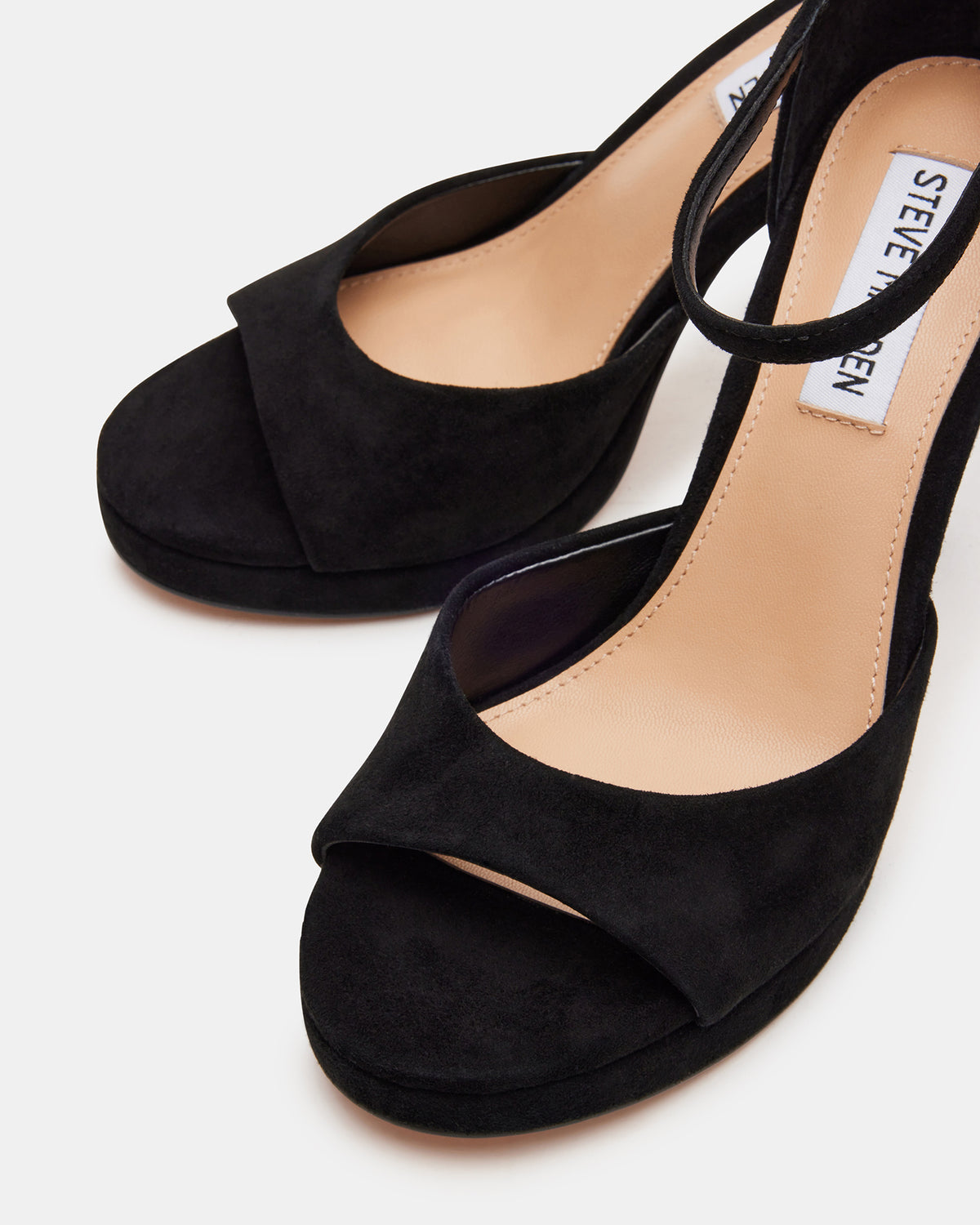 Steve Madden ESTER Black Suede Strappy Heel | Women's Heels
