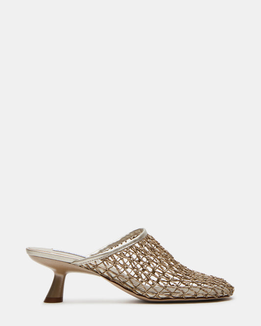 Steve Madden XRAY Gold Women's Caged Net Mule Heel
