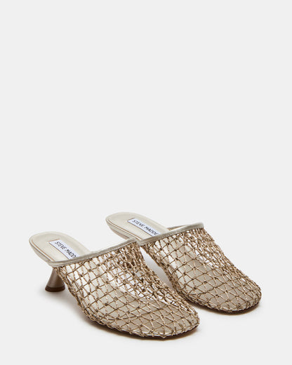 Steve Madden XRAY Gold Women's Caged Net Mule Heel