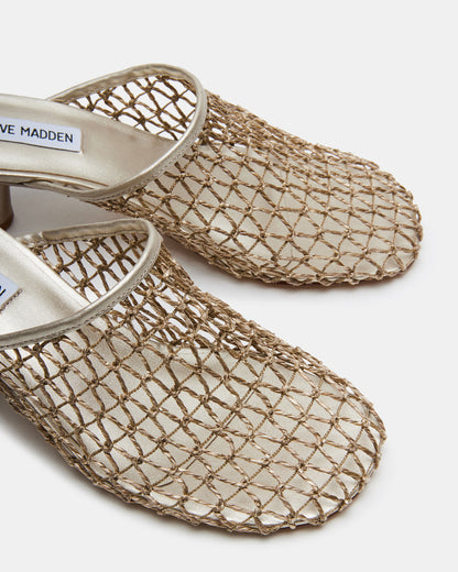 Steve Madden XRAY Gold Women's Caged Net Mule Heel
