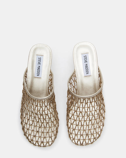 Steve Madden XRAY Gold Women's Caged Net Mule Heel
