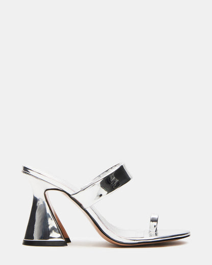Steve Madden RENIE Silver Women's Open Toe Mule Heel