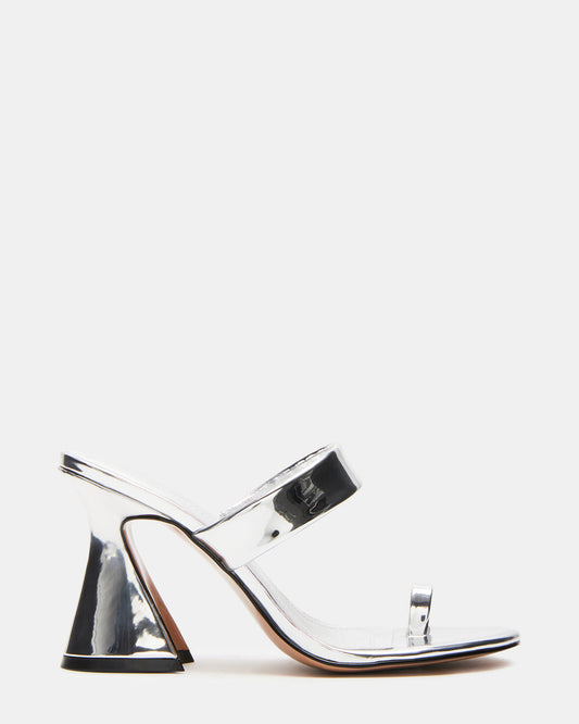 Steve Madden RENIE Silver Women's Open Toe Mule Heel