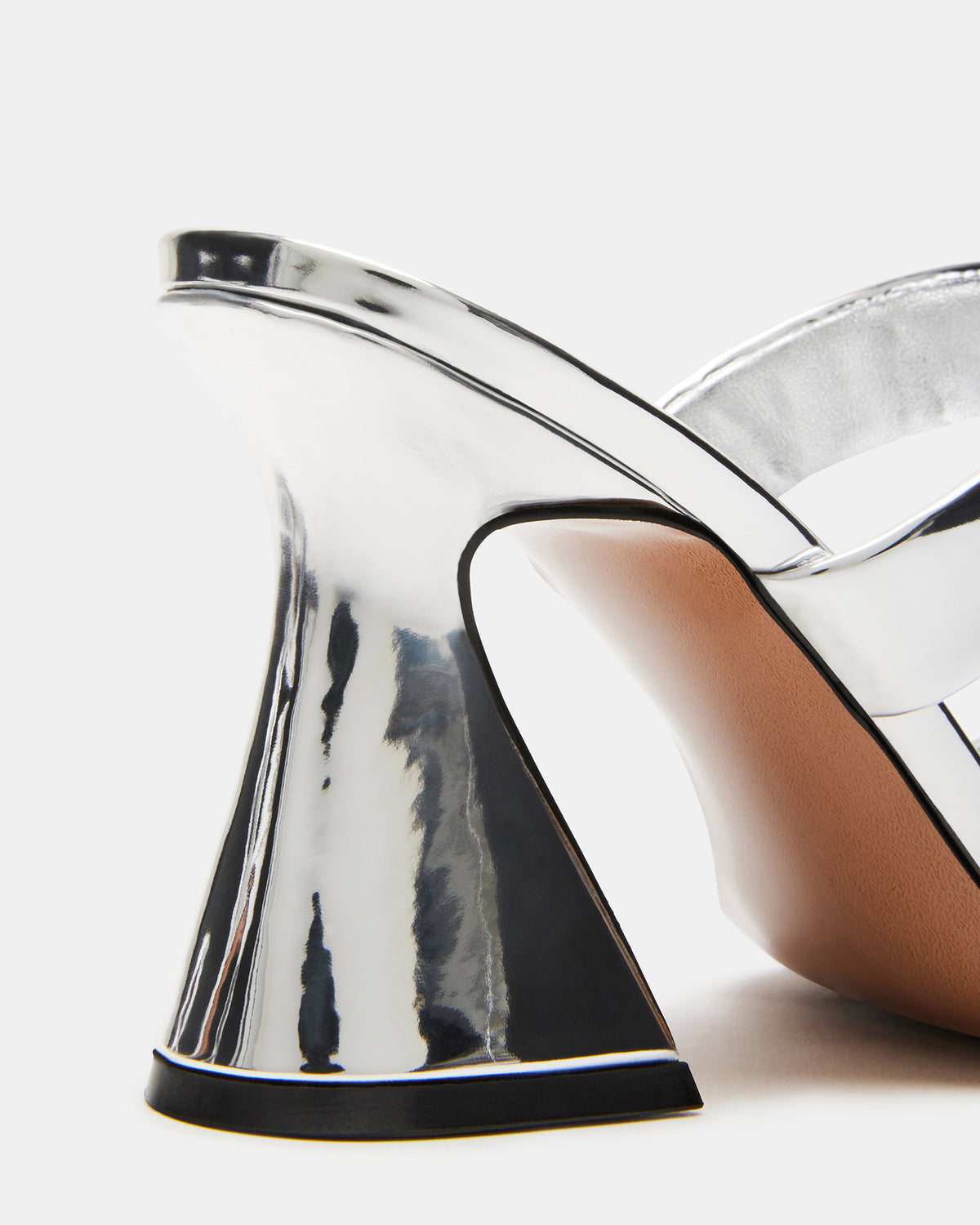 Steve Madden RENIE Silver Women's Open Toe Mule Heel