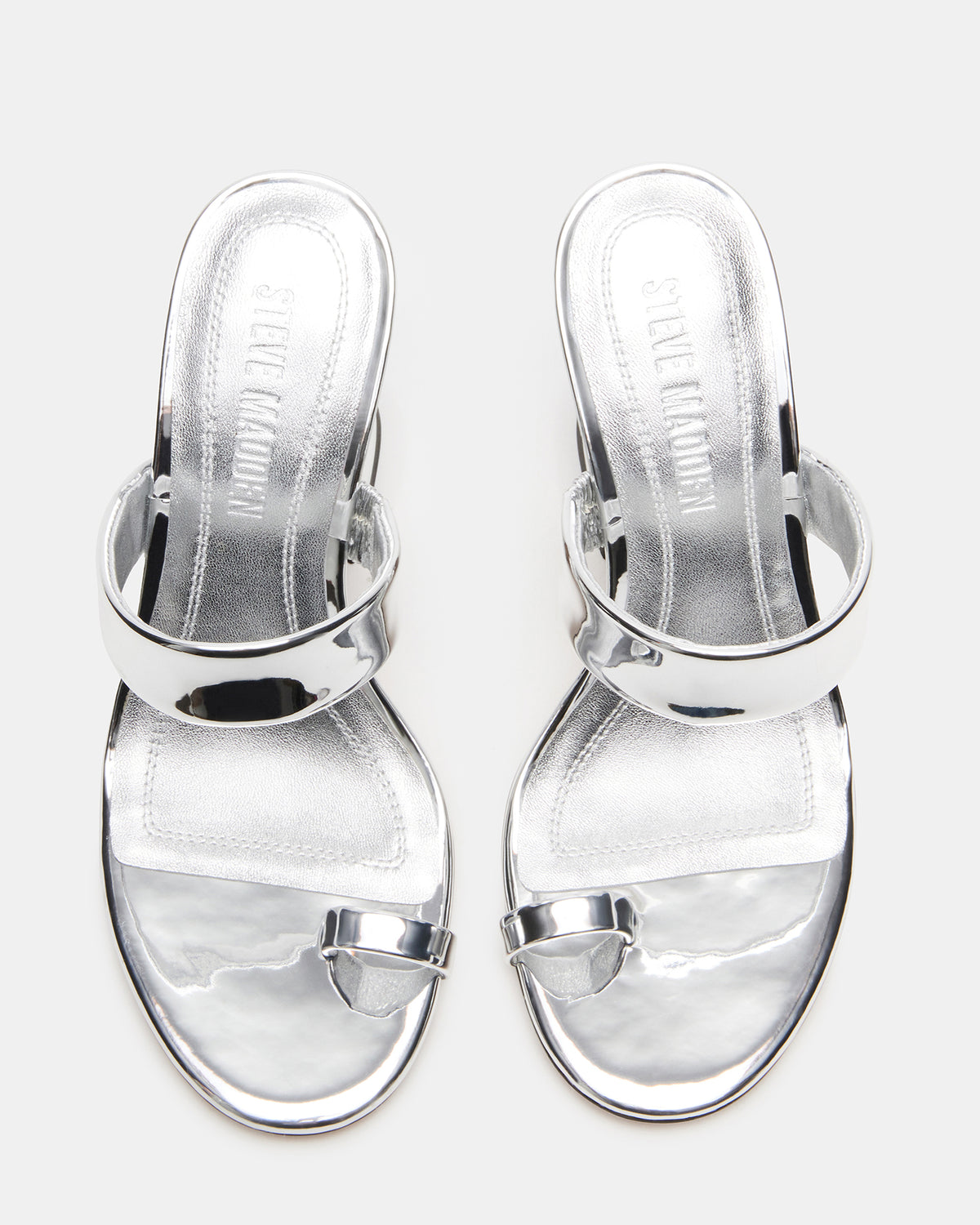 Steve Madden RENIE Silver Women's Open Toe Mule Heel