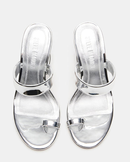 Steve Madden RENIE Silver Women's Open Toe Mule Heel