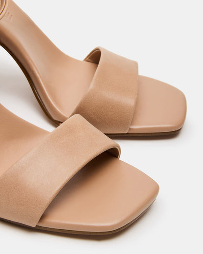 Steve Madden MESSA Natural Leather Women's Square-Toe Block Heel