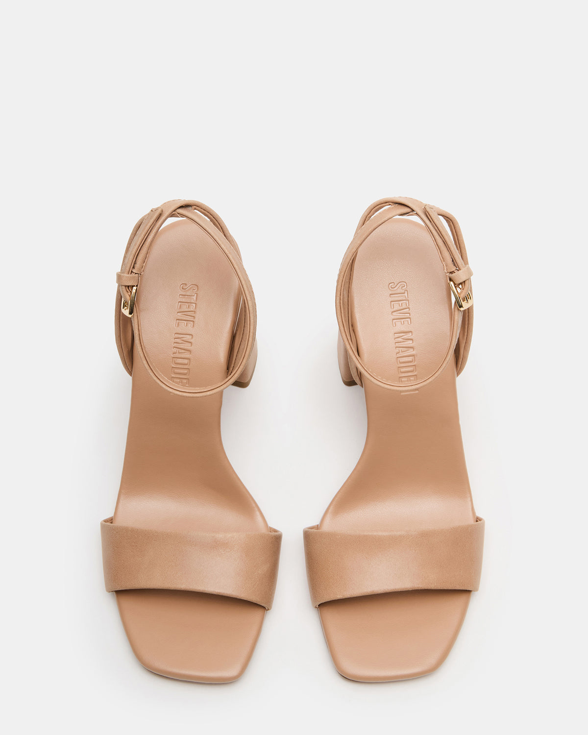 Steve Madden MESSA Natural Leather Women's Square-Toe Block Heel
