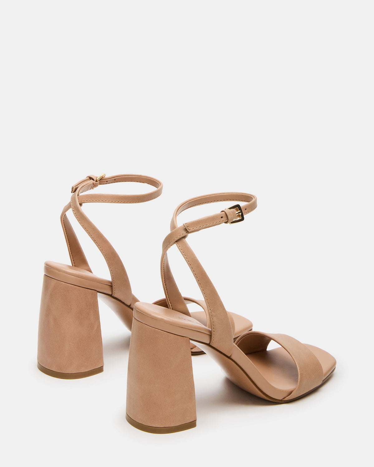 Steve Madden MESSA Natural Leather Women's Square-Toe Block Heel