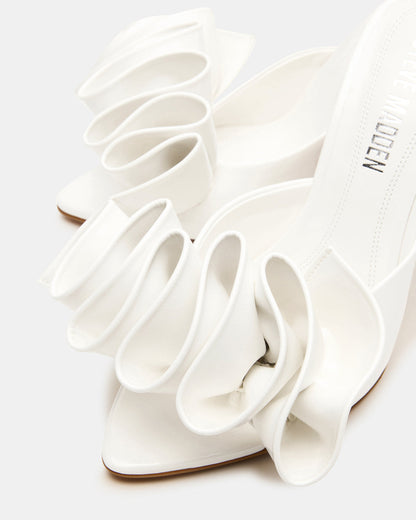 Steve Madden AFFINITY White Patent Pointed-Toe Stiletto Mule Women's Heel