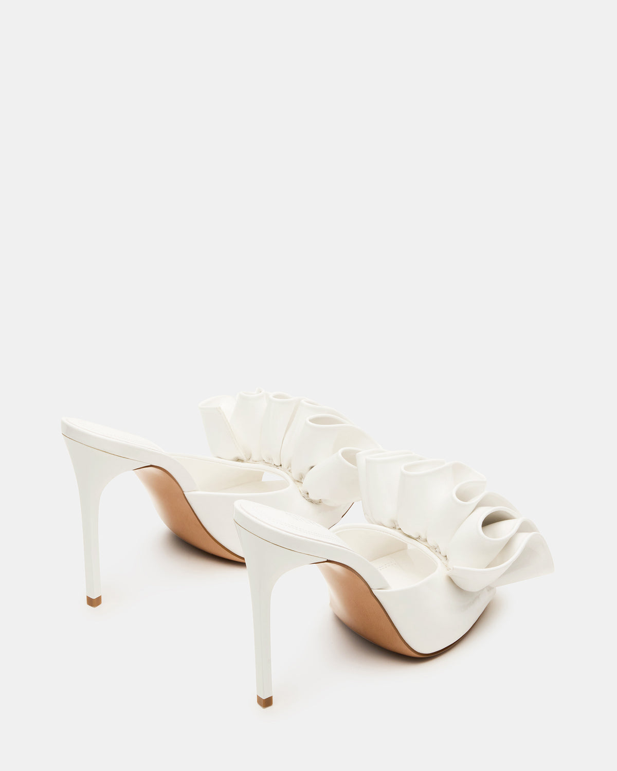 Steve Madden AFFINITY White Patent Pointed-Toe Stiletto Mule Women's Heel