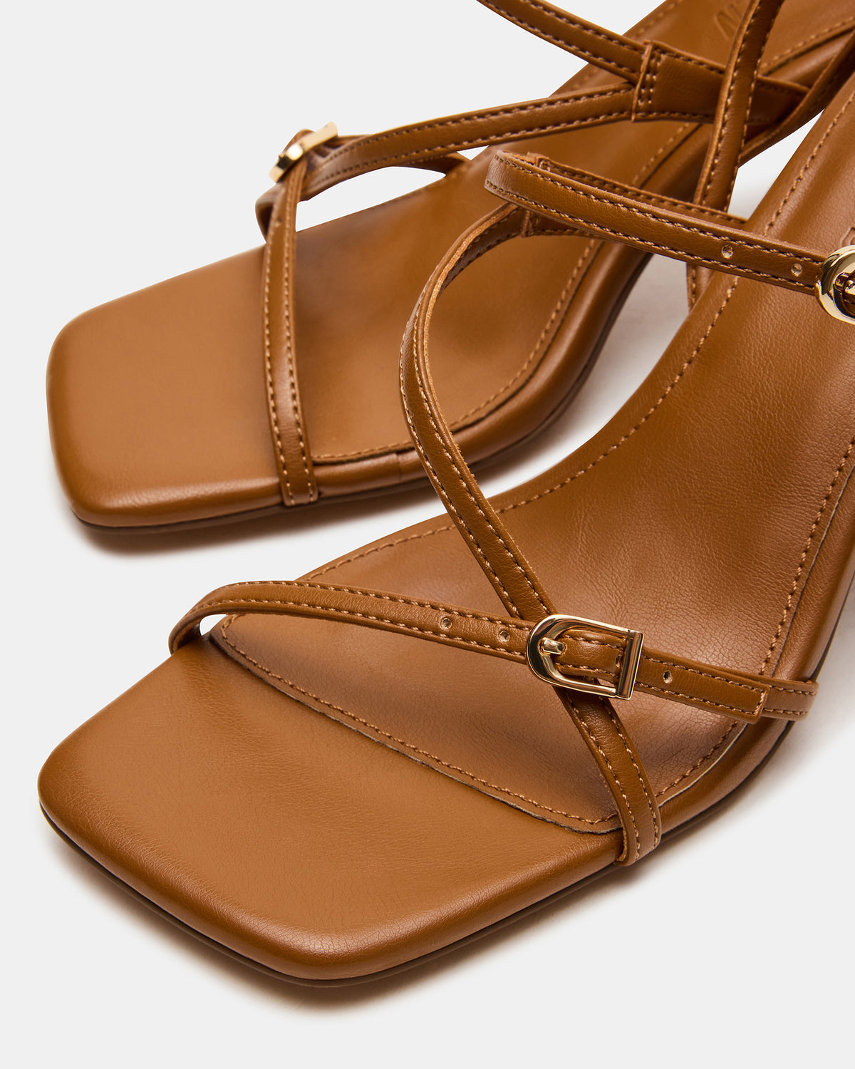 Steve Madden VANTAGE Caramel Women's Square-Toe Strappy Slingback Heel