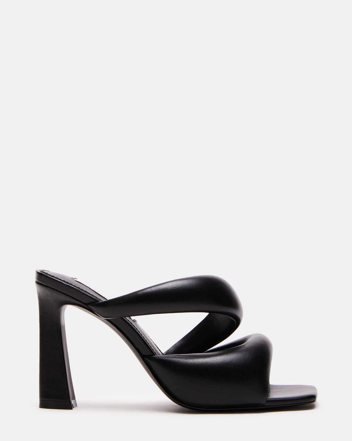 Steve Madden KLOSS Black Tubular Square Toe Mule | Women's Heels
