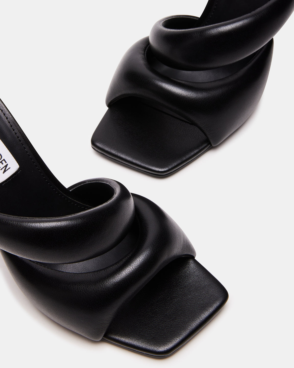 Steve Madden KLOSS Black Tubular Square Toe Mule | Women's Heels