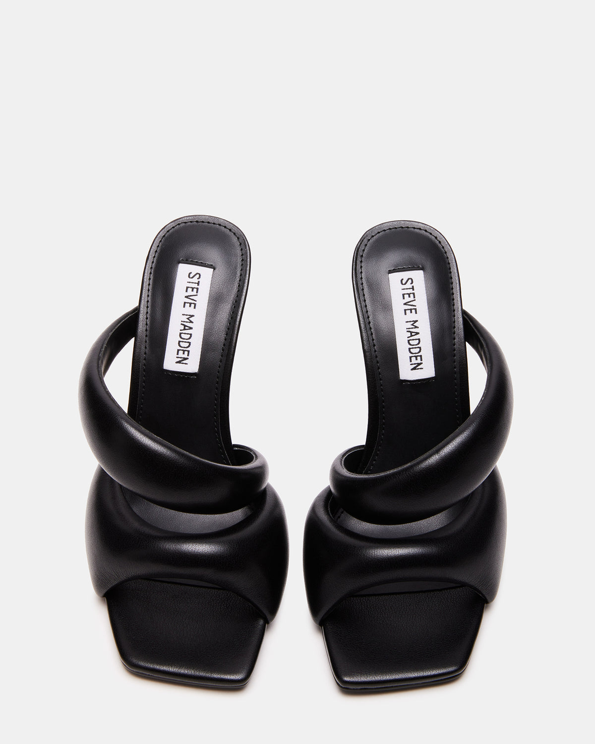 Steve Madden KLOSS Black Tubular Square Toe Mule | Women's Heels