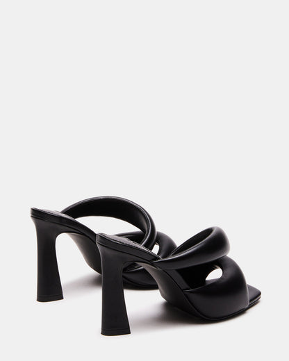 Steve Madden KLOSS Black Tubular Square Toe Mule | Women's Heels