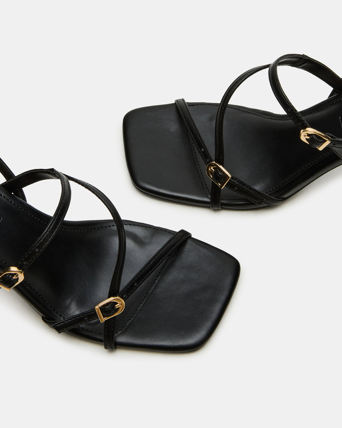 Steve Madden VANTAGE Black Women's Square-Toe Strappy Slingback Heel