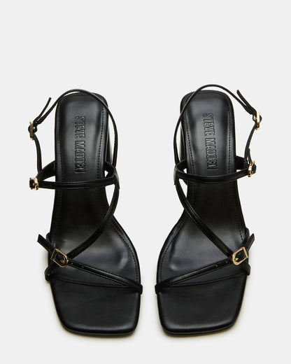 Steve Madden VANTAGE Black Women's Square-Toe Strappy Slingback Heel