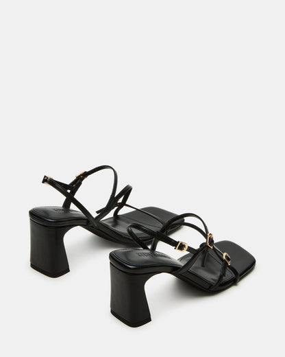 Steve Madden VANTAGE Black Women's Square-Toe Strappy Slingback Heel
