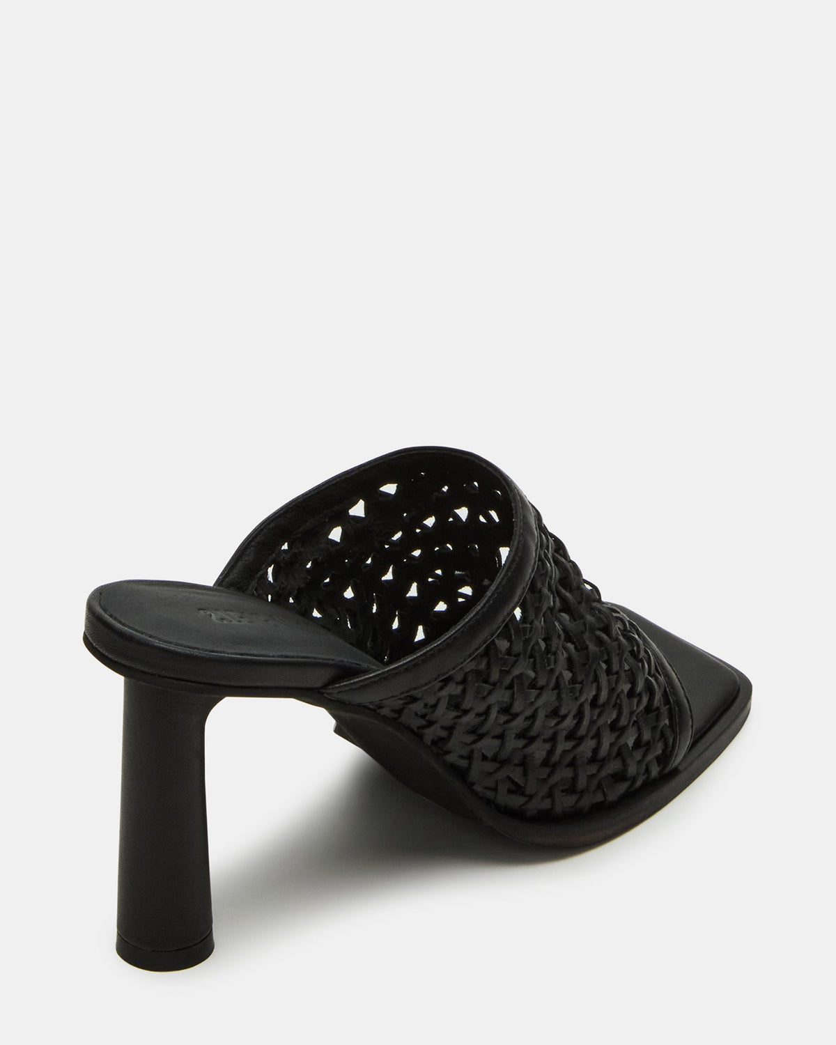 Steve Madden FRESCA Black Woven Square-Toe Mule Women's Heel