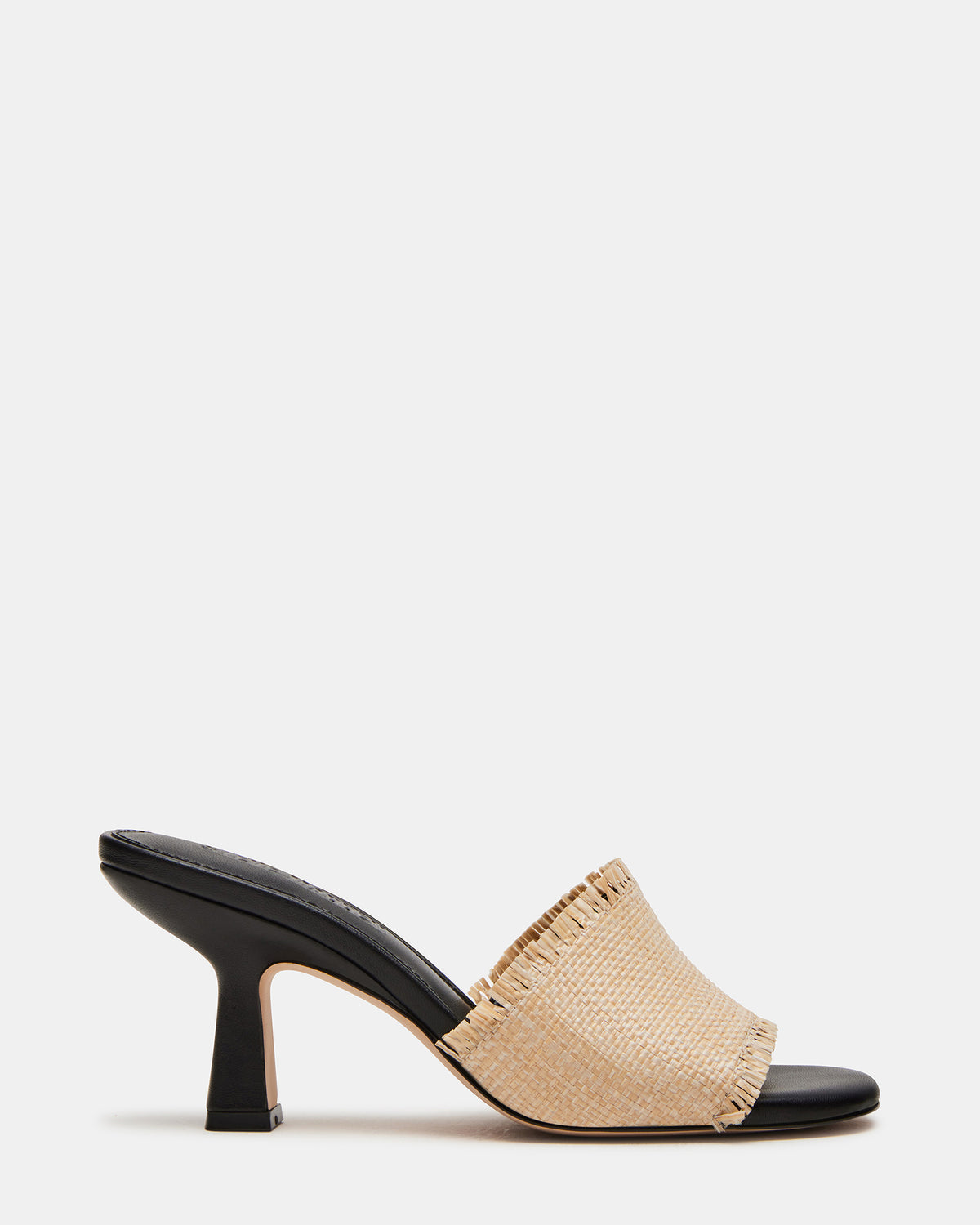Steve Madden CRESCENT Raffia Square Toe Mule Heel | Women's Heels