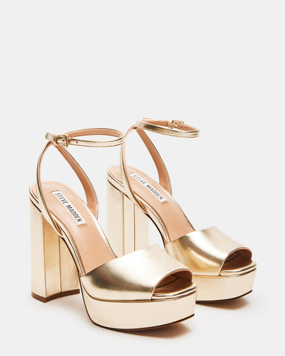 Steve Madden LOURDES Champagne Platform Heel | Women's Heels