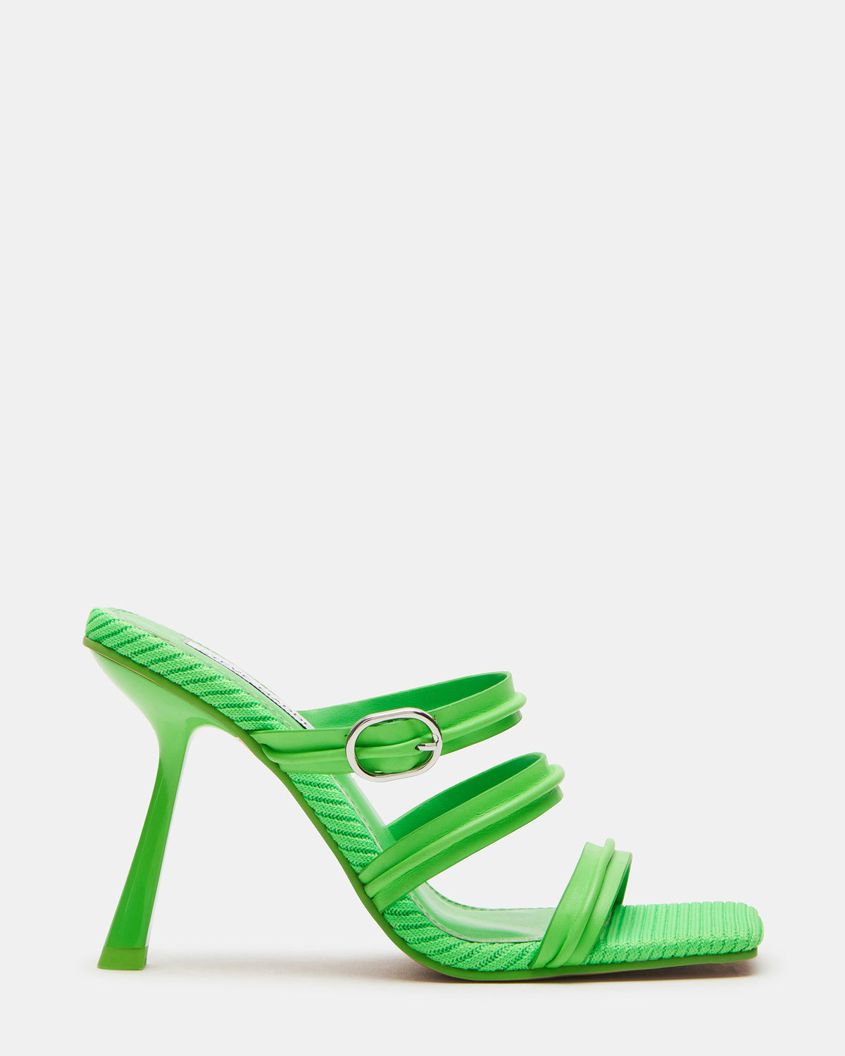 Steve Madden TRIN Green Strappy Square Toe Mule | Women's Heels