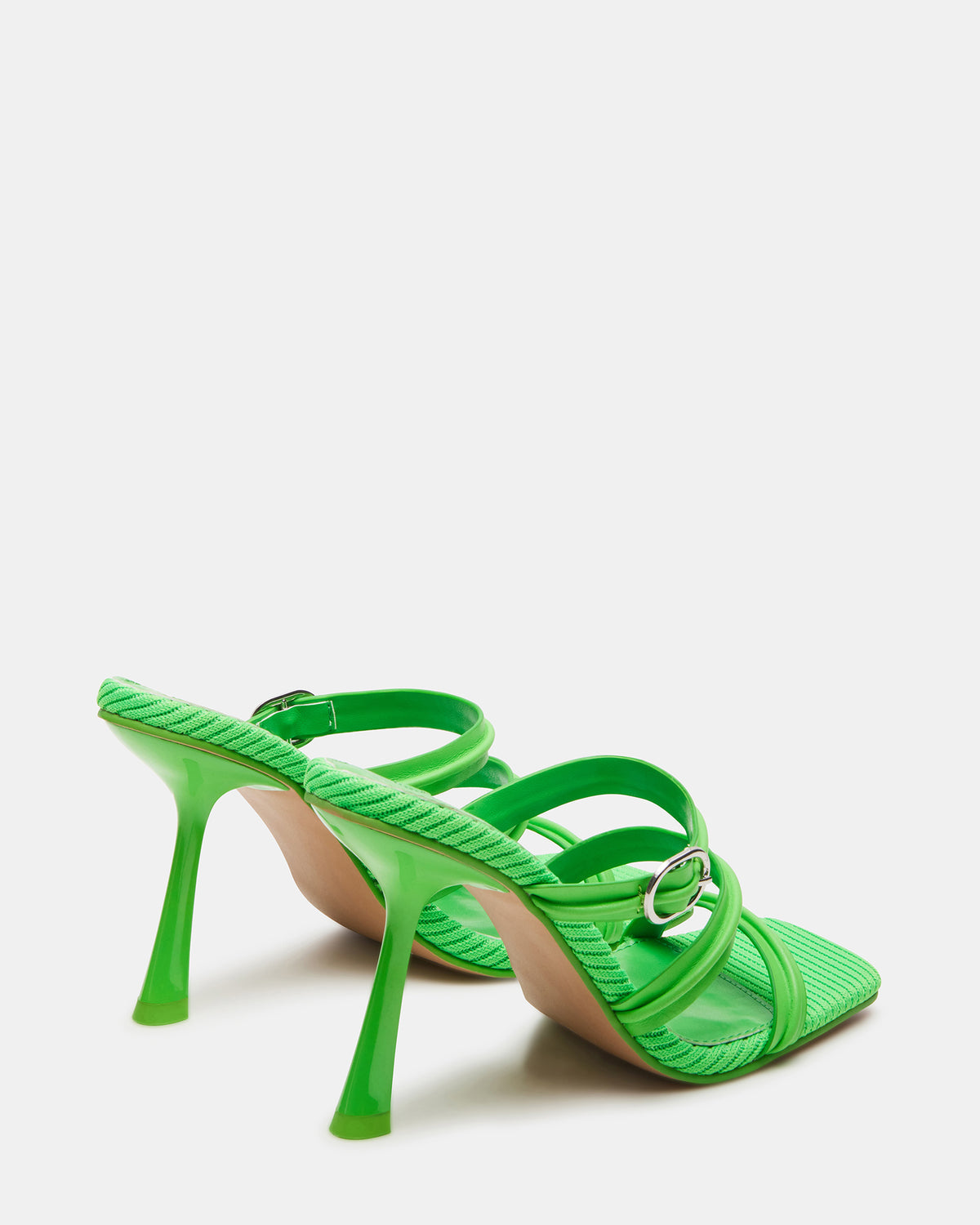 Steve Madden TRIN Green Strappy Square Toe Mule | Women's Heels