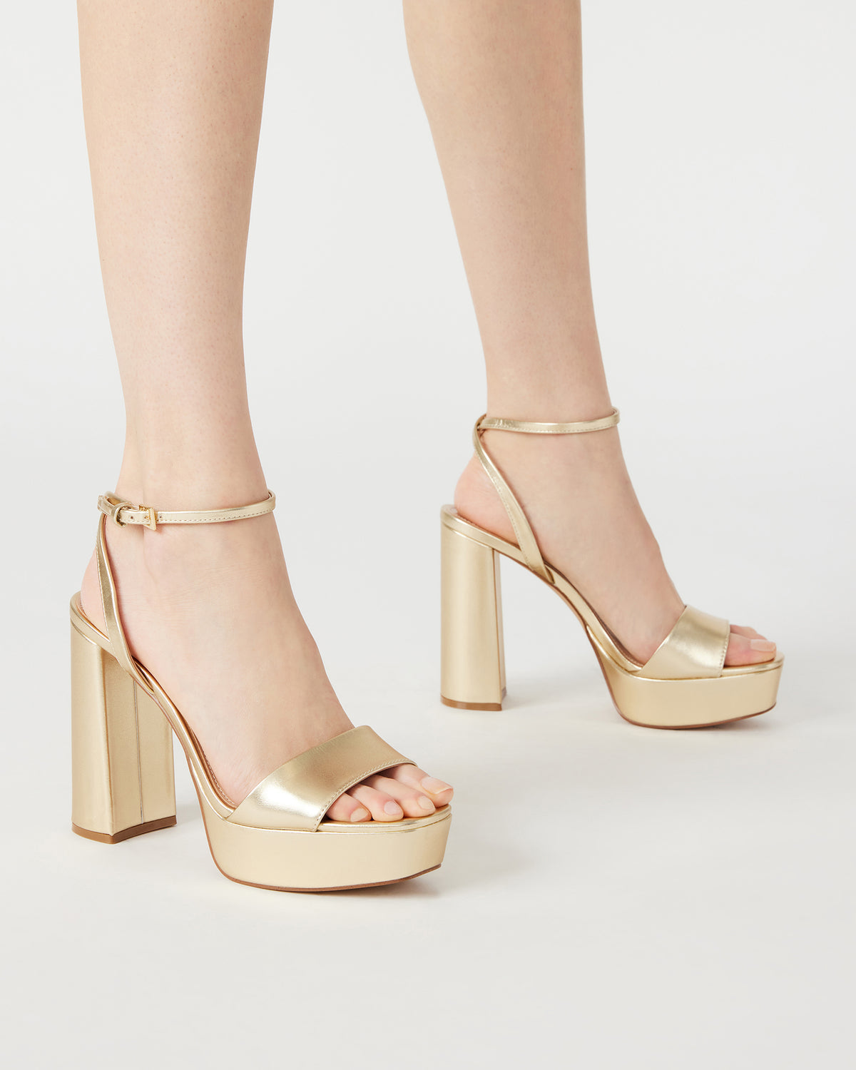 Steve Madden LESSA Bone Patent Platform Block Heel | Women's Heels