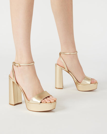 Steve Madden LESSA Bone Patent Platform Block Heel | Women's Heels