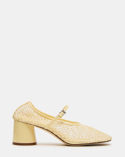 Steve Madden RAYNOR Butter Women's Mary Jane Mesh Block Heel