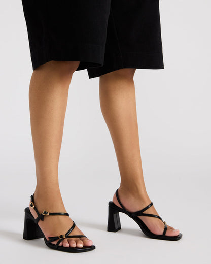 Steve Madden VANTAGE White Women's Square-Toe Strappy Slingback Heel