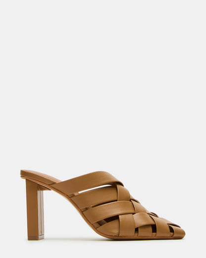 Steve Madden NAKITA Natural Square-Toe Woven Mule Women's Heel