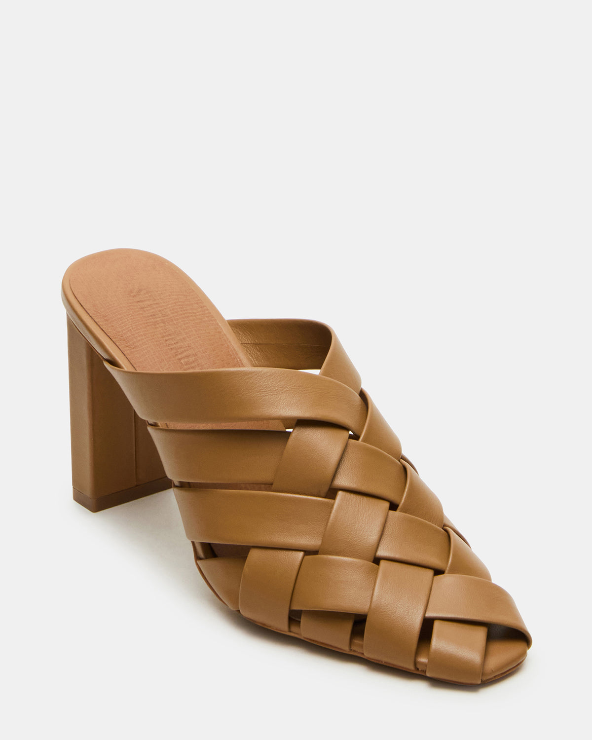 Steve Madden NAKITA Natural Square-Toe Woven Mule Women's Heel