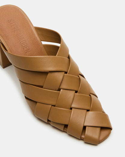 Steve Madden NAKITA Natural Square-Toe Woven Mule Women's Heel