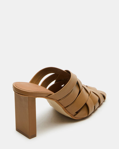 Steve Madden NAKITA Natural Square-Toe Woven Mule Women's Heel