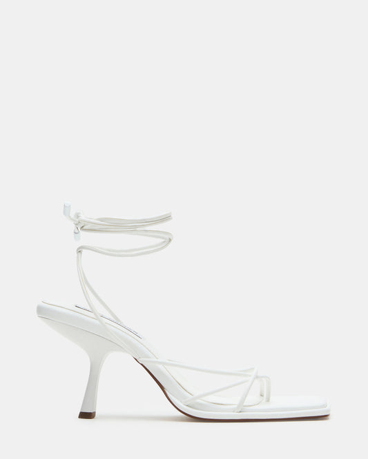 Steve Madden JOLENE White Strappy Lace-Up Heel | Women's Heels