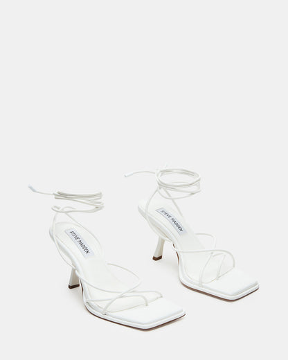 Steve Madden JOLENE White Strappy Lace-Up Heel | Women's Heels