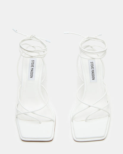 Steve Madden JOLENE White Strappy Lace-Up Heel | Women's Heels