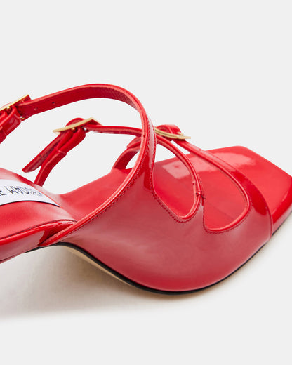 Steve Madden OPULENT Red Leather Square Toe Mule Heel | Women's Heels