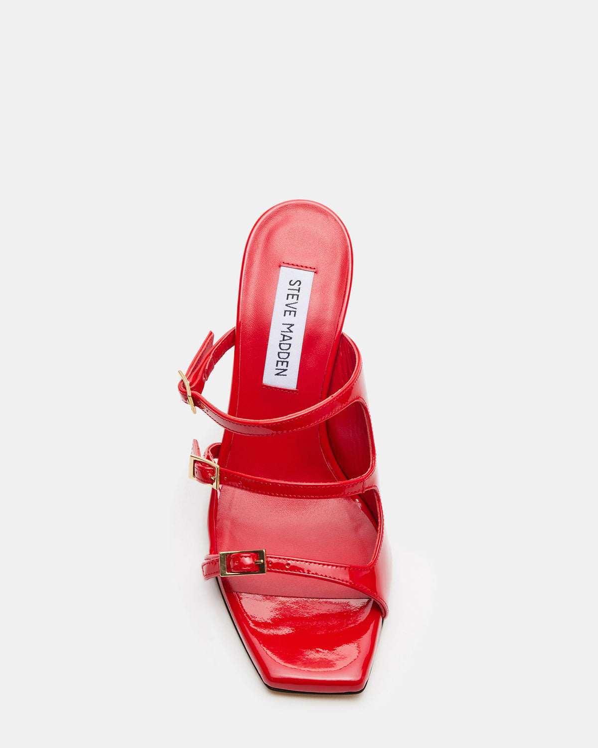 Steve Madden OPULENT Red Leather Square Toe Mule Heel | Women's Heels